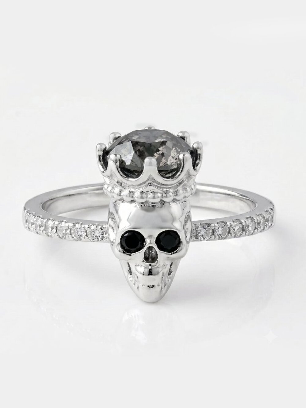 Skull crown ring with Swarovski Crystals Charmed Aroma Skull Collection
